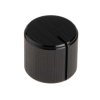 Pokrętło potencjometru oś: 6.4mm średnica: 16mm Okrągłe Aluminium Czarny RS PRO