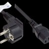 P0130-S005 power cord type E+F CEE 7/7 to C13 , black, 0,75 mm², 0,5 m