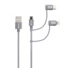 Skross Kabel USB USB 2.0 Złącze męskie USB-A 1.20 m szary konstrukcja okrągła, konstrukcja elastyczna, oplot materiałowy