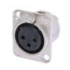 NEUTRIK Gniazdo tablicowe panelowe mikrofonowe XLR (3-pin) posrebrzane NC3FD-L-1