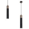 Lampa wisząca SOLO SAWN BLACK / PATINATED WOOD 1x mini GU10 MLP7469 Milagro