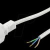 50504 Power cable 3 m, white/silver