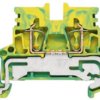 Protective conductor terminal, spring balancer connection, 0.5-2.5 mm², 2 pole, 300 A, 6 kV, yellow/green, 1933760000