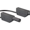 Przewód pomiarowy 2 mm 66.8563-025-21, PVC, 15A, kolor: Czarny, dł. 250mm, CAT II 1000V, Maks. +350°C, Staubli