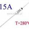 Bezpiecznik termiczny 15A; 280°C; axialny; THT
