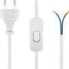 Kabel Z Wtyczką Euro Do Montażu - Z Wyłącznikiem, 1,5 M, Biały - Wersja...