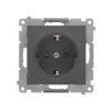 SIMON 55 Gniazdo pojedyncze z uziemieniem SCHUKO z przesłonami szybkozłącza grafitowy mat TGSZ1CZ.01/116 KONTAKT SIMON