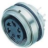 Panel socket, 6 pole, THT, screw locking, straight, 09 0124 90 06