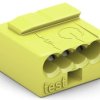 Micro junction box terminal, 4 pole, 0.6-0.8 mm², clamping points: 4, yellow, clamp connection, 6 A, 243-504
