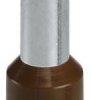 Insulated wire end ferrule, 10 mm², 22 mm/12 mm long, NF C 63-023, brown, 3200124