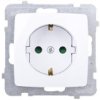 Karo Gniazdo Pojedyncze Z/U Schuko Z Przesłonami Białe Gp-1Ssp/M/00