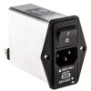 Gniazdo zasilające IEC z filtrem przeciwzakłóceniowym1 2.5A C14 Schaffner Montaż na panelu 5 x 20mm