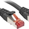 kabel LAN LINDY 47782, 1 szt., RJ45, CAT 6, S/FTP, 7.50 m, czarny