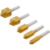 BlueSpot Tools 20312 HSS Titanium Countersink Bit Set, 5 Piece