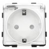 Moduł - Gniazdo elektryczne Schuko IP44 z klapką - biały - Tawoia Glass