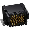 Pin header, 12 pole, pitch 0.8 mm, angled, black, 405-51012-51