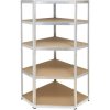 Toolcraft KPW77 Storage Rack 175kg Galvanized Metal Corner Unit MDF Shelves