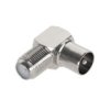 Przejście Łącznik Antenowy Iec Tv (Wtyk) / F (Gniazdo) Adapter Kątowy