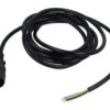 Kabel: 3X1mm2, Iec C14 Męski, 3M, 10A, 250V Lt-602 H05vv-F 3X1 Blk 3M End