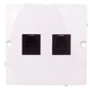 Simon Basic Gniazdo telefoniczne podwójne 2xRJ12 białe BMT2.02/11