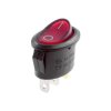 Włącznik ON-OFF klawiszowy owalny, AC, czerwone podświetlenie, SPST 3P