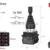 Joystick przemysłowy; 4 tory; chwilowy; 2xNO; 22mm