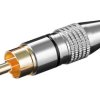 Wtyk; RCA; WTRCA-B; metal; pasek czarny; srebrny; na przewód; proste; lutowany; Goobay; RoHS