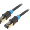 VAP-A06-B2500 Patch cord S/FTP 6 Cu PVC czarny 25m RJ45 wtyk,z obu stron