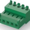 Socket header, 5 pole, pitch 2.54 mm, straight, green, 3-644565-5