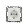 Gniazdo zasilające schuko z przesłonami torów prądowych, białe, Sedna Design i Elements SDD111021