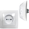 Gniazdo Elektryczne Pojedyncze Gniazdko Ścienne Bez Uziemienia Białe WESA