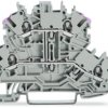 Double level terminal, spring-clamp connection, 0.14-1.5 mm², 2 pole, 13.5 A, 6 kV, gray, 2000-2208