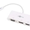 USB.C-ADAP-16 Adapter DisplayPort 1.2, HDMI 1.4, USB 3.0 0,15m biały biały