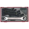 Teng TC38 TTRORS Metric Ratchet Ring Spanner Set, 6 Piece