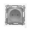 SIMON 55 Gniazdo pojedyncze z uziemieniem szybkozłącza IP44 z uszczelką klapka transparentna jasnoszary mat TGZ1BCZ.01/114A KONT