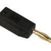 Wtyk bananowy; 2mm; 25.206.2; czarny; 26,5mm; wtykany (gniazdo bananowe 2mm); lutowany; 10A; 60V; mosiądz złocony; PE; Amass; Ro