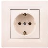 Gniazdo pojedyncze Asfora z/u SCHUKO kremowe z ramką EPH2900123