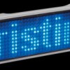 125909 LED name tag, 11x44 pixels, USB, silver frame, blue LED