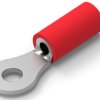 Insulated ring cable lug, 0.3-1.42 mm², AWG 22, 3.02 mm, red, 34143