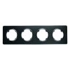 Ramka poczwórna, plastikowa, czarna, OVAL Electromalt, OVA1004B