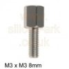 Standoff Brass M3 M/F 8mm (RS221-134) - RS