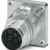 Surface mount socket, M17, 7 pole, crimp connection, standard/ONECLICK quick locking system, straight, 1628913