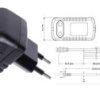 Zasilacz 12V/1A/12W czarny adapter horyzontalny gniazdo AC:CEE7/16. wtyk DC:2… POSB12100A-2555
