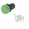 KONTROLKA LED 12V DC AC ZIELONA 28mm