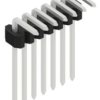 Pin header, 7 pole, pitch 1.27 mm, angled, black, 10061070
