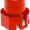 Short-stroke pushbutton, 10 mA/35 VDC, actuator (red, L 7 mm), THT, B6-R-ROT