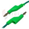 Przewód pomiarowy silikonowy zielony 2x BANAN + gniazdo 4mm (M+F)