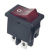 Przełącznik kołyskowy Wł.-wył. podświetlany 12A DPST Czerwony IP20 Kwadrat RS PRO