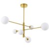 Lampa Sufitowa Regulowana Dorado Złota Szklane Klosze Do Salonu Sypialni...