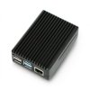 Obudowa do Raspberry Pi 4B - z wycięciami - aluminiowa - czarna